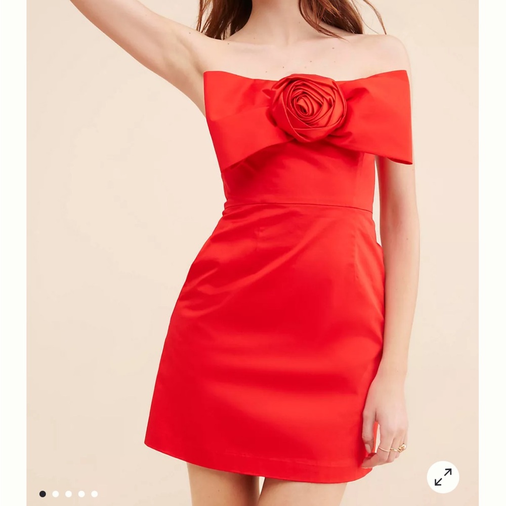 Hutch Strapless Red Mini Dress from Anthropologie, Sz M